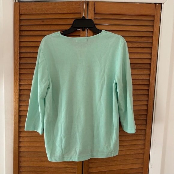 Speculation Women’s Turquoise Laced 3/4 Quarter Sleeve Blouse Sz M - Picture 6 of 6